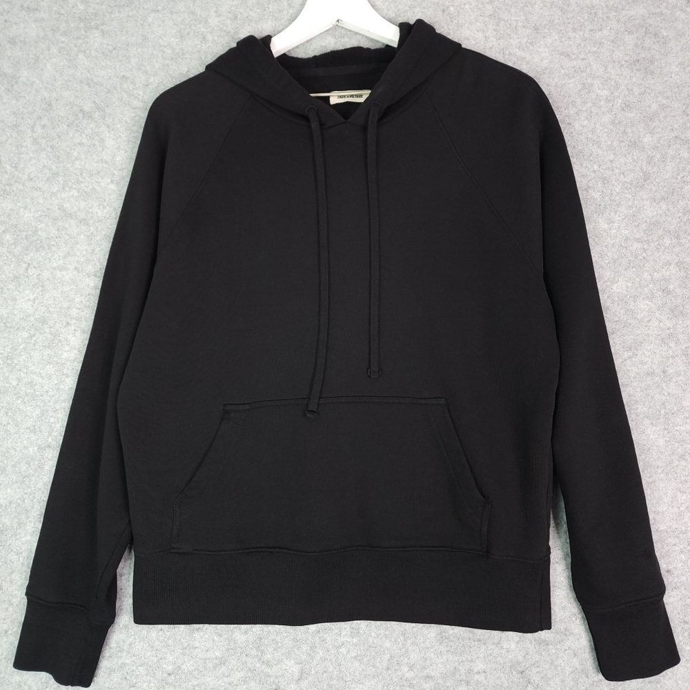 Zadig & Voltaire Clipper Skull Gold Foil Hoodie Pullover Sweatshirt In Black - Picture 2 of 7